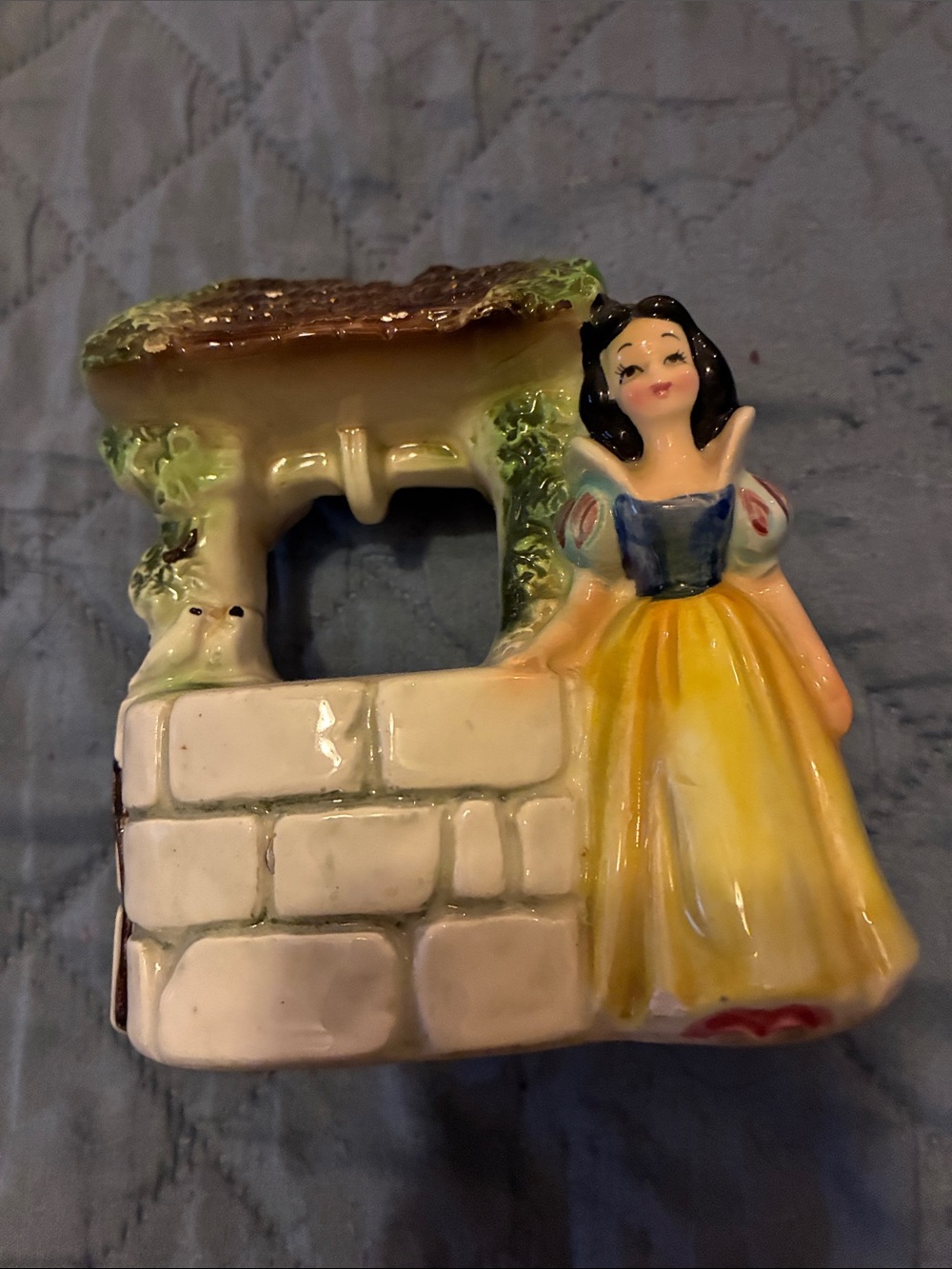 Disney Snow White Ceramic Wishing wheel Bank Vintage